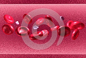 Anatomical 3d illustration of red blood cells. photo