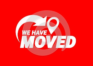 We are moving. Illustration for poster template with new address