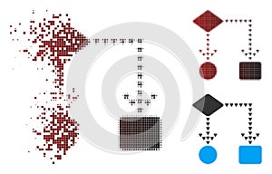 Moving Pixel Halftone Algorithm Flowchart Icon