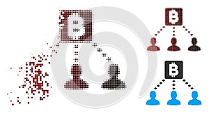 Moving Pixel Halftone Bitcoin Recipients Icon