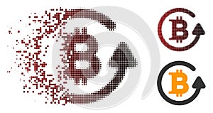 Moving Pixel Halftone Bitcoin Refund Icon