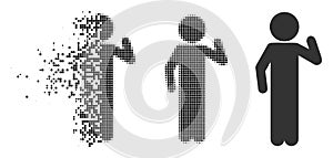 Moving Pixel Halftone Child Opinion Icon