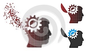 Moving Pixel Halftone Open Mind Gear Icon