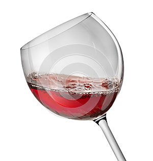 Moving red wine glass