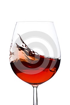 Moving red wine glass