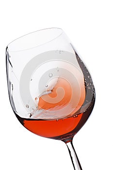Moving red wine glass