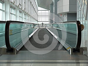 Moving sidewalk in airport