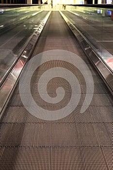 Moving sidewalk in airport