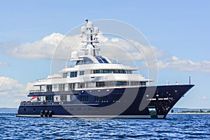 Mega Yacht on sunny day photo