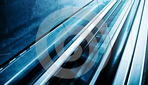 Moving staircase escalator as modern background