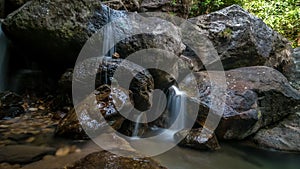 Moving Time lapse Shot of a Water Stream in Meghalaya, Northeast India