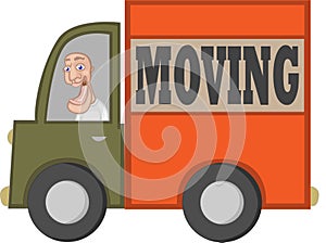 Moving Truck with Cartoon Driver