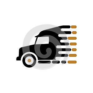 Moving truck speed logo vector