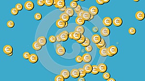 Moving up Euro Dollar coins money animation sign symbol motion graphics