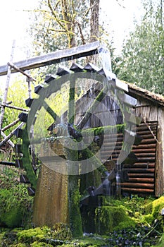 Moving Watermill by Bremerton in Washington state at daytime