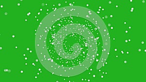 Moving white balls through space green screen motion graphics