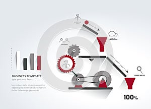 Moving working mechanism. Infographics diagram.