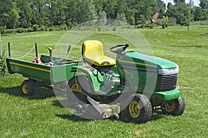 Mower on golf course
