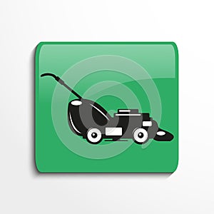 Mower. Symbol. Vector icon. Conditional vector image in the form of color.