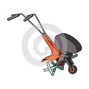 Mowers for cutting grass and lawn. Agricultural machinery for the court.Agricultural Machinery single icon in cartoon