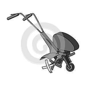 Mowers for cutting grass and lawn. Agricultural machinery for the court.Agricultural Machinery single icon in monochrome