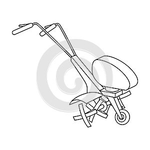 Mowers for cutting grass and lawn. Agricultural machinery for the court.Agricultural Machinery single icon in outline