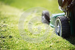 Mowing the grass