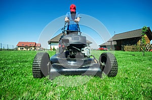 Mowing the lawn