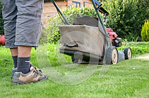 Mowing the lawn