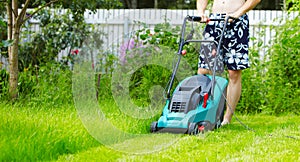 Mowing the lawn