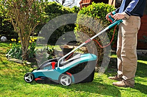 Mowing the lawn