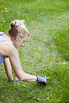 Mowing the lawn