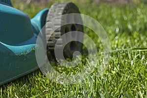 Mowing a lawn