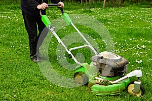 Mowing the lawn