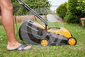 Mowing lawn