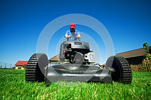 Mowing the lawn