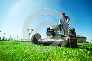 Mowing the lawn