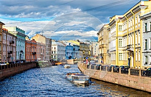The Moyka River embankment in Saint Petersburg photo