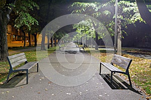 Night Moyzesova park in Kosice, Slovakia.