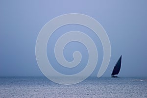 Mozambican dhow at sunset