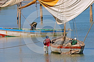 Mozambican fishermen, Vilanculos, Mozambique