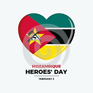 Mozambican Heroes Day poster vector illustration