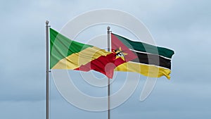 Mozambique and Congo-Brazzaville national flag
