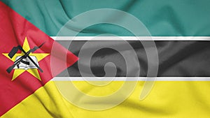 Mozambique flag with fabric texture photo