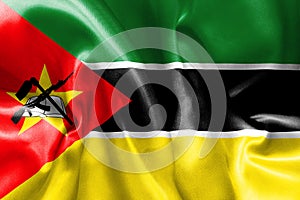 Mozambique Flag Rippled Effect Illustration photo