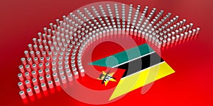 Mozambique flag - voting, parliamentary election concept - 3D illustration