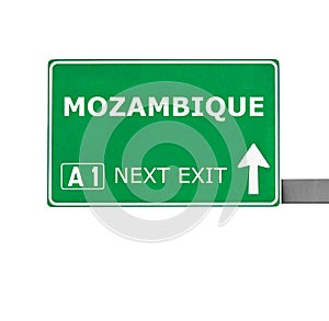 MOZAMBIQUE road sign isolated on white