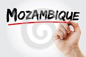 Mozambique text with marker