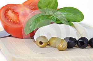 Mozarella cheese isolated on white