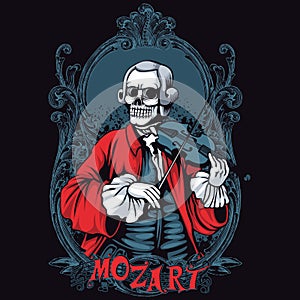 Mozart Skeleton Shirt Design